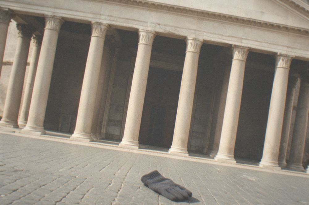 The ticket desks and entrance doors of the Pantheon portico